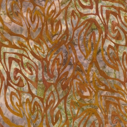 Orange Batik Fabric by the Yard