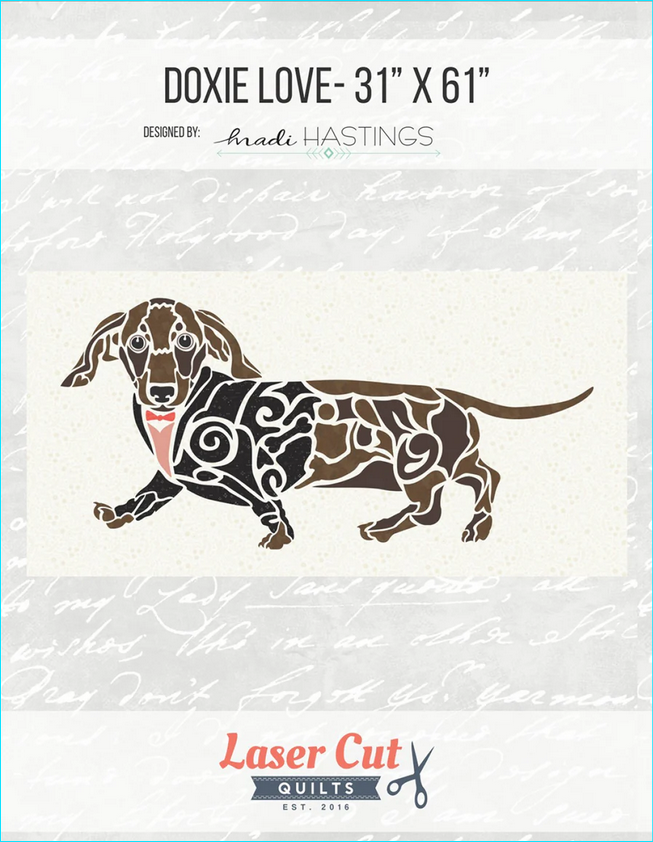 Madi Hastings Doxie Love Dachshund Dog Laser Cut Applique Quilt Kit Front Cover