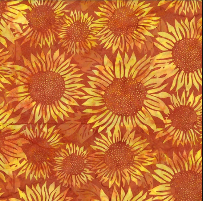 Hoffman Fabrics Pumpkin Sunflower Batik Fabric V2546-192-Pumpkin