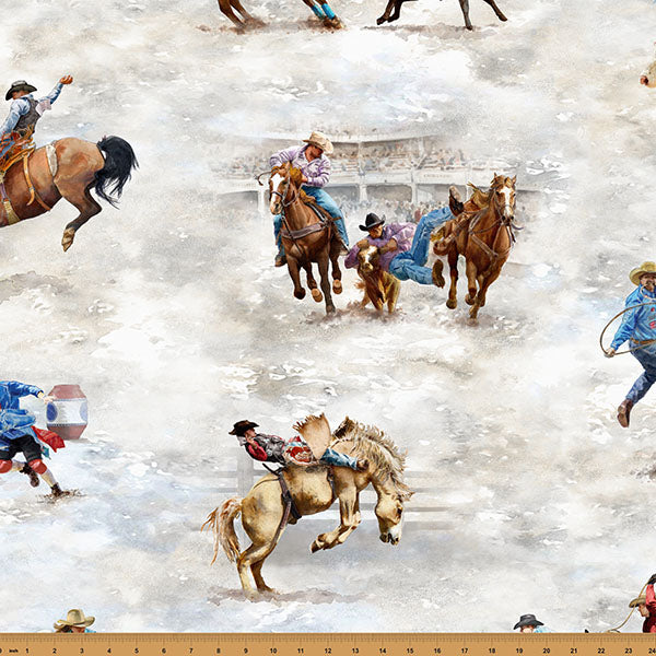 Hoffman Fabrics Rodeo Dreams Scenes Cotton Fabric W5528-761-Rodeo