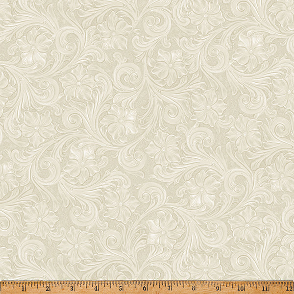 Hoffman Fabrics Rodeo Dreams Ivory Floral Cotton Fabric W5533-22-Ivory