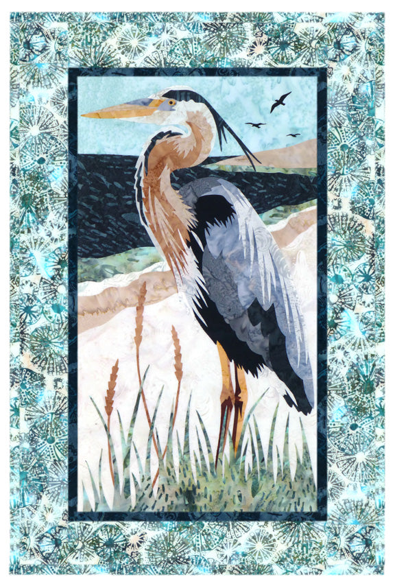 Wildfire Designs Alaska Along the Shores Blue Heron Applique Quilt Pattern