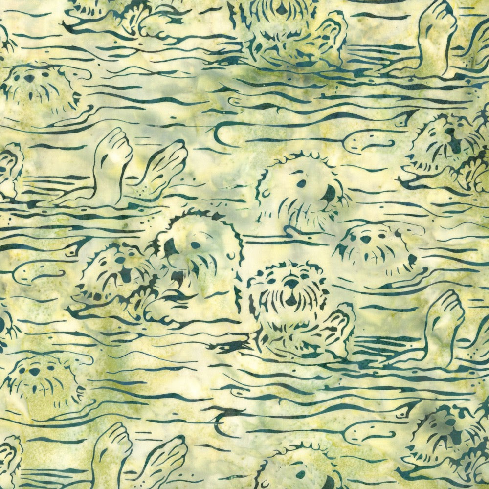 Hoffman Fabrics Celery Green Otter Batik Fabric H2281-106-Celery