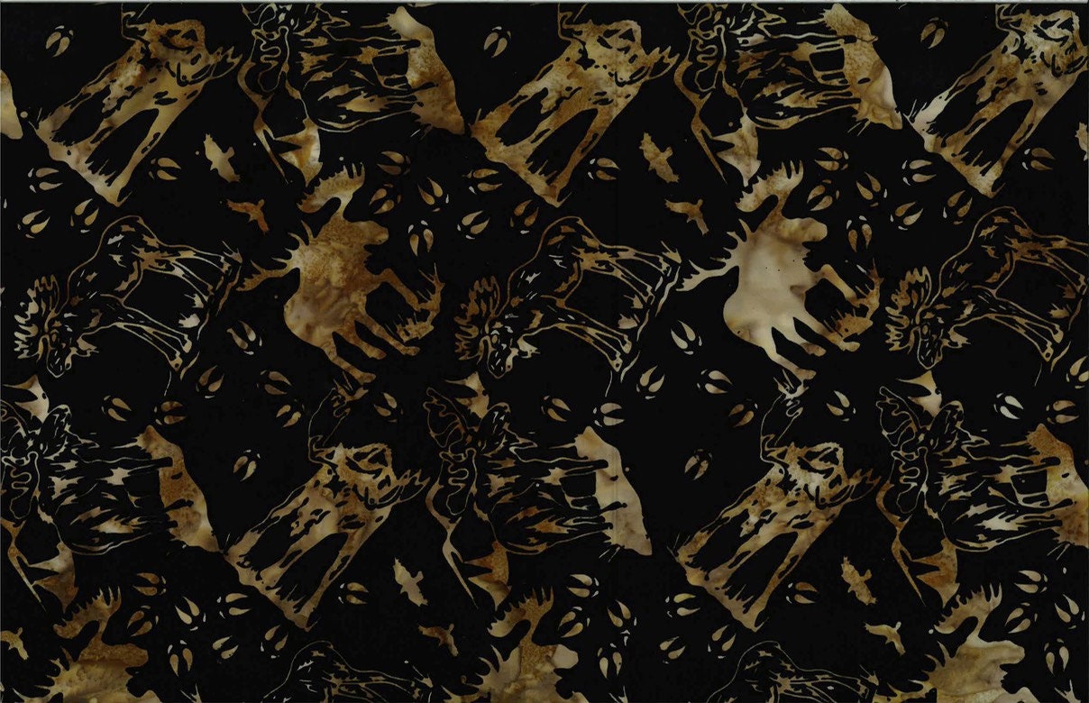 Hoffman Fabrics Caramel Bull Moose Batik Fabric S2344-606-Caramel