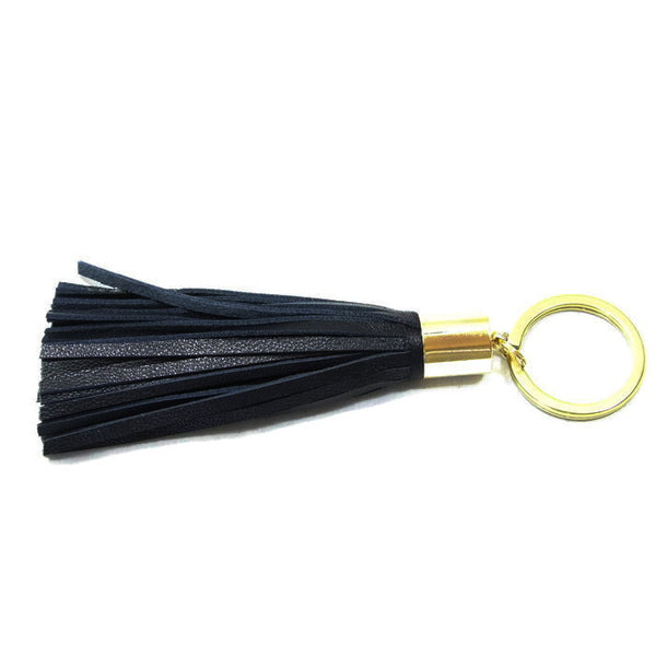 Beaverhead Treasures Yellow Lambskin Leather Tassel Keychain with 14K Gold Plated Brass Top Free Gift Wrap
